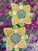 Set Of 2 Gotta Rangoli Set, Festive Home Décor, Housewarming Favors, Wedding Gift, Floral Mats, Tea Party Décor, Diwali Gift, Valentine Gift